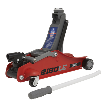 180° Handle Trolley Jack 2 Tonne Low Profile Short Chassis - Red