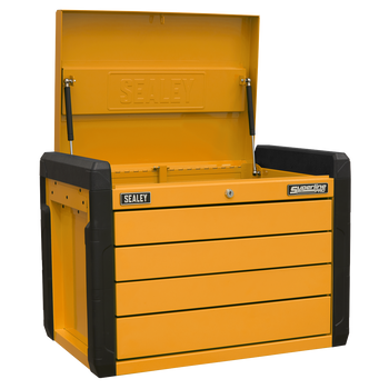 4-Drawer Push-to-Open Topchest with Ball-Bearing Slides - Orange