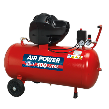Air Compressor 100L V-Twin Direct Drive 3hp Oil Free