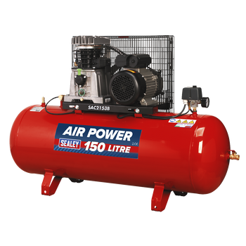 Air Compressor 150L Belt Drive 3hp with Cast Cylinders